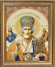 Гобелен икона Николай МирликийскийЧудотворец  30х35см (багет 2)