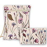 Набор подарочный Полевые цветы, гобелен: сумочка для телефона на молнии 15х20 см + Косметичка на молнии  14х20 см