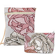 Набор подарочный Розовый сад, гобелен: сумочка для телефона на молнии 15х20 см + Косметичка на молнии  14х20 см