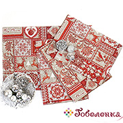 Комплект салфеток Новогодний орнамент салфетки 32х45 см (4 шт) Комплект салфеток Новогодний орнамент салфетки 32х45 см (4 шт)