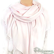 Палантин однотонный светло-розовый 70х180 см (кашемир 70%, шелк 30%)