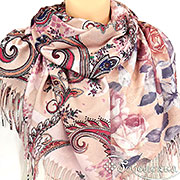 Палантин Великолепный век №6 (роза) 70х180 см (75% кашемир, 25% шерсть)