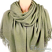 Палантин однотонный Оливковый 65х180 см (100% кашемир)