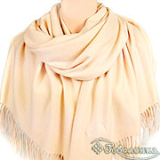 Палантин однотонный светло-персиковый 65х180 см (100% кашемир)