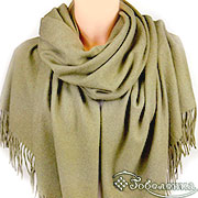 Палантин однотонный Оливковый 65х180 см (100% кашемир)