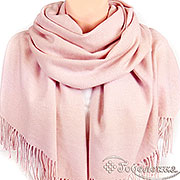 Палантин однотонный нежно-розовый 65х180 см (100% кашемир)