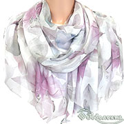 Палантин Орхидея №5 (сливовый) 80х180 см (хлопок 100 %)