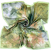 Платок Цветочная опера. Античная зелень 117х117 см (62%вискоза, 38% модал)