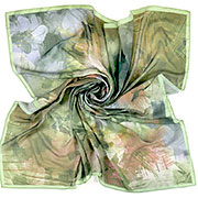 Платок Цветочная опера. Античная зелень 117х117 см (62%вискоза, 38% модал)