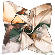 Платок Шёлковый вальс (изумруд)  85х85 см (100% шёлк)