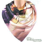 Платок Шёлковый вальс (аметист) 85х85 см (100% шёлк)