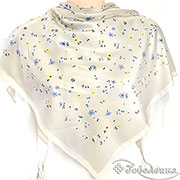 Платок Флер (жемчужный) 87х87 см (кашемир 70%, шелк 30%)