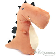 Подушка-игрушка декоративная Дракон Зубастик (лососево-оранжевый) 43x30+/- 2 см
