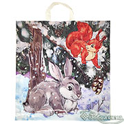 Подарочный целлофановый пакет Зимовье 45х45х3см