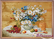 Гобелен картина Подарок бабушке - 70х53 см (багет 2 золото)