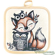 Прихватка Счастливая троица 17х17 см (печать 70%ПЭ, 30%Хлопок)