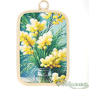Прихватка Букет Мимозы 14х22 см (печать 70%ПЭ, 30%Хлопок)