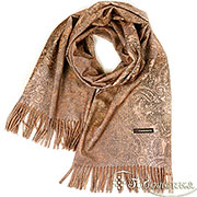 Палантин двусторонний Зимняя сказка - 70х180 см Карамель (100% искусственный кашемир)