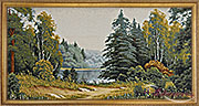 Гобелен картина Река в лесу 40х70 см (багет 2)