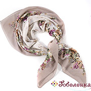 Платок Розочка (кофейный-кремовый) 90х90 см (хлопок 50%, бамбук 50%) Платок Розочка (кофейный-кремовый) 90х90 см (хлопок 50%, бамбук 50%)