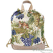 Сумка-рюкзак из гобелена Виноградники Прованса 37x40x10 см +/- 2 см