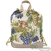 Сумка-рюкзак из гобелена Виноградники Прованса 37x40x10 см +/- 2 см