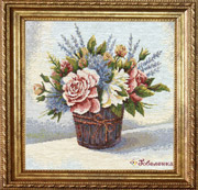 Гобелен картина Розы Шато - 30х30 см (багет 2)