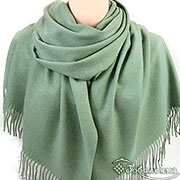 Палантин однотонный эвкалипт 65х180 см (100% кашемир)