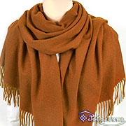 Палантин однотонный корица 65х180 см (100% кашемир)