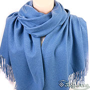 Палантин однотонный синий 65х180 см (100% кашемир)