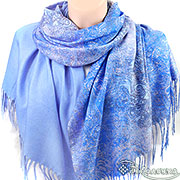 Палантин двусторонний Зимняя сказка -  70х180 см Снегурочка (100% искусственный кашемир)