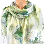 Палантин Весна (салатовый) 180х70 см ( бамбуковое волокно 80%, шелк 20%)