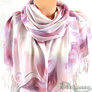 Палантин Весна №6 (розовато-лиловый) 180х70 см ( бамбуковое волокно 80%, шелк 20%)