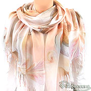Палантин Весна №8 (миндально-персиковый) 180х70 см ( бамбуковое волокно 80%, шелк 20%)