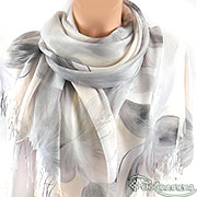 Палантин Весна (жемчужный) 180х70 см ( бамбуковое волокно 80%, шелк 20%)