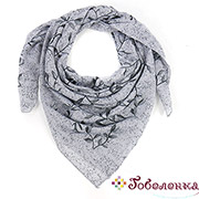 Платок Веточки (темно-серый) 95х95 см (хлопок 50%, бамбук 50%) Платок Веточки (темно-серый) 95х95 см (хлопок 50%, бамбук 50%)
