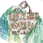 Набор подарочный: Сумка с подкладкой и молнией (широкая) Французский роман 31х42 см, гобелен + Палантин Лабиринт удачи 80х180 см №2 зеленое море (100% хлопок) Набор подарочный: Сумка с подкладкой и молнией (широкая) Французский роман 31х42 см, гобелен + Палантин Лабиринт удачи 80х180 см №2 зеленое море (100% хлопок)