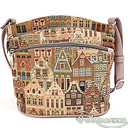 Сумка женская маленькая через плечо Вояж 149 гобелен + экокожа 23х20х13 см