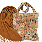 Набор подарочный Вояж : Небольшая сумка с подкладкой и молнией 31х34 см, гобелен + Палантин однотонный корица 65х180 см (100% кашемир) Набор подарочный Вояж : Небольшая сумка с подкладкой и молнией 31х34 см, гобелен + Палантин однотонный корица 65х180 см (100% кашемир)